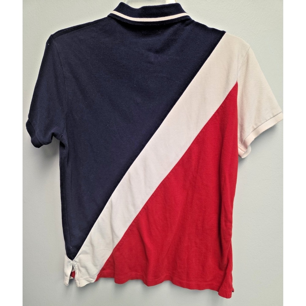 Polo by Ralph Lauren Navy, White & Red Diagonal Stripe Polo Shirt - Picture 3 of 7